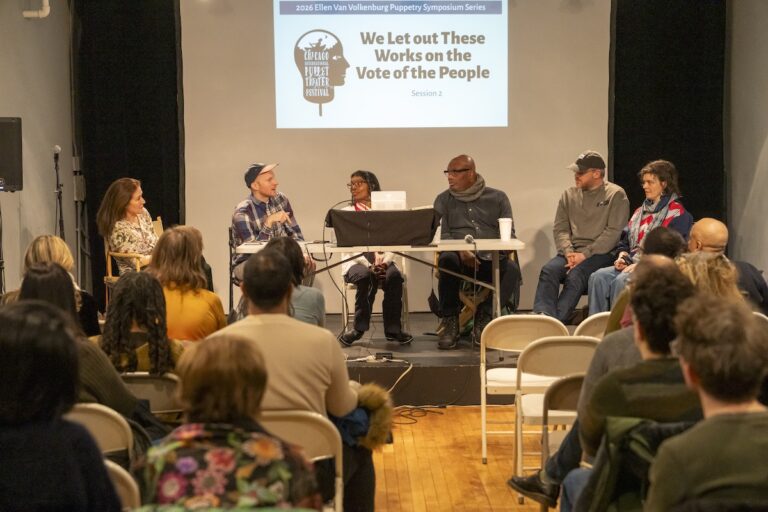 Photo:  

Performances, Exhibitions, Symposium & Master Puppetry Classes at THE CHICAGO INTERNATIONAL PUPPET THEATER FESTIVAL 
Blair Thomas, Artistic Director & Founder
Sandy Gerding, Executive Director
 
January 21- February 1, 2026
 
Photograph by Richard Termine
© 2026 RICHARD TERMINE.